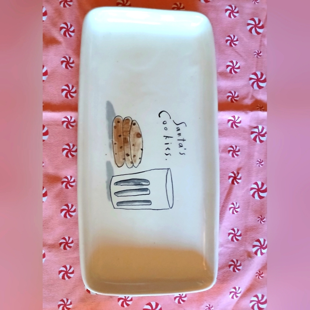 Rae Dunn Santa's cookies tray